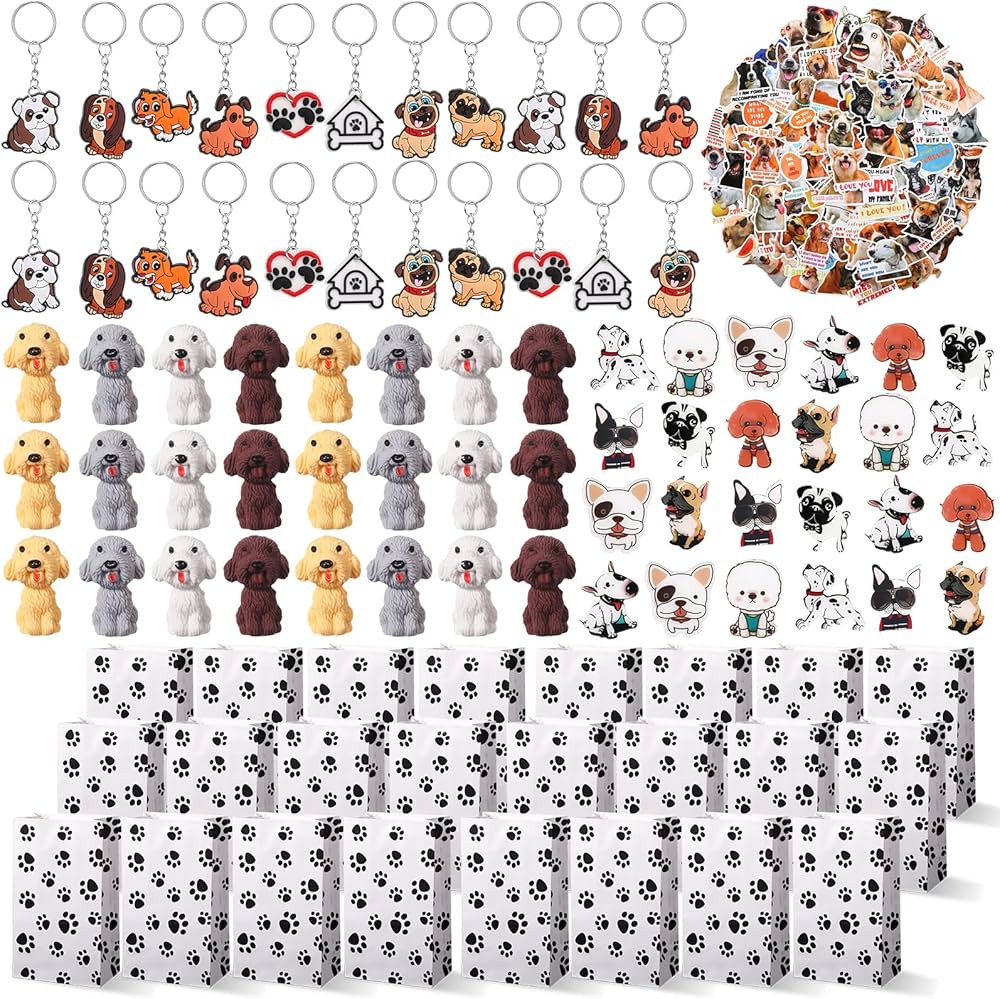 196 Pcs Dog Party Favors Dog Paw Party Favors Set, Include 24 Dog Keychains, 24 Dog Brooches, 24 ... | Amazon (US)