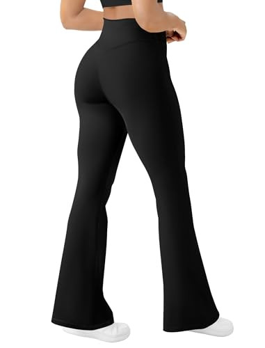AB-Eleven Women's Yoga Pants Bootcut Flare Leggings Flared Bell Bottom Leggings High-Waisted Workout Pants Tummy Control Black | Amazon (US)