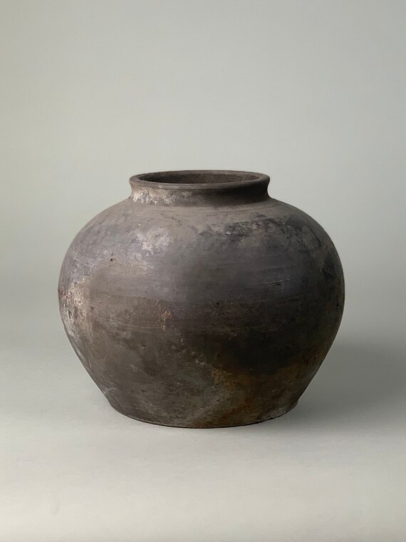 Small/Medium Vintage Black Grey Pot {J} (Free Shipping) | Etsy (US)