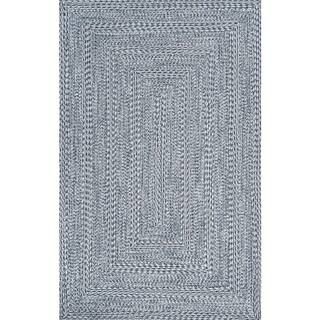nuLOOM Rowan Braided Texture Blue 5 ft. x 8 ft. Indoor/Outdoor Area Rug HJTB01C-508 | The Home Depot