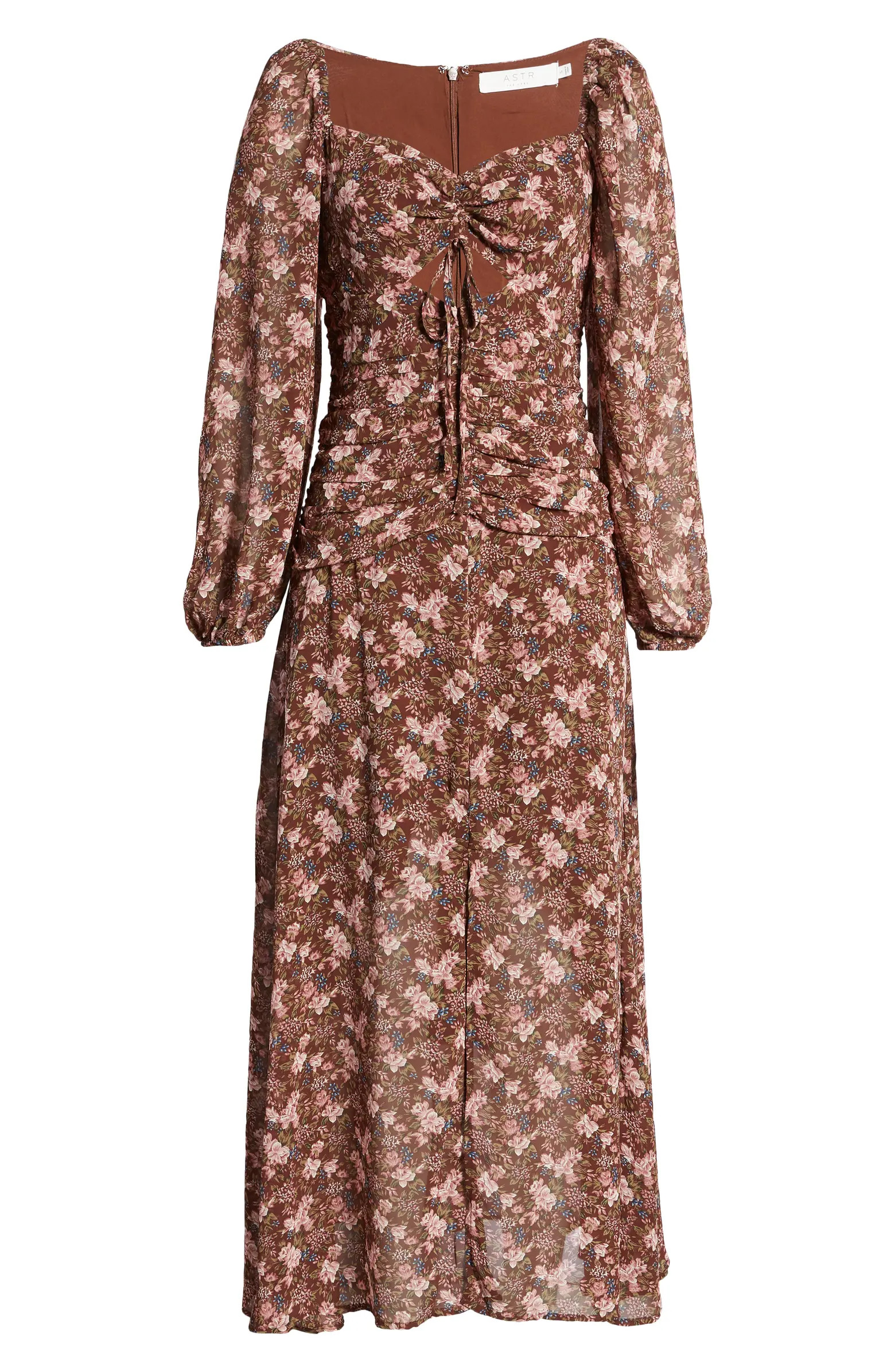 Sweetheart Neck Long Sleeve Midi Dress | Nordstrom