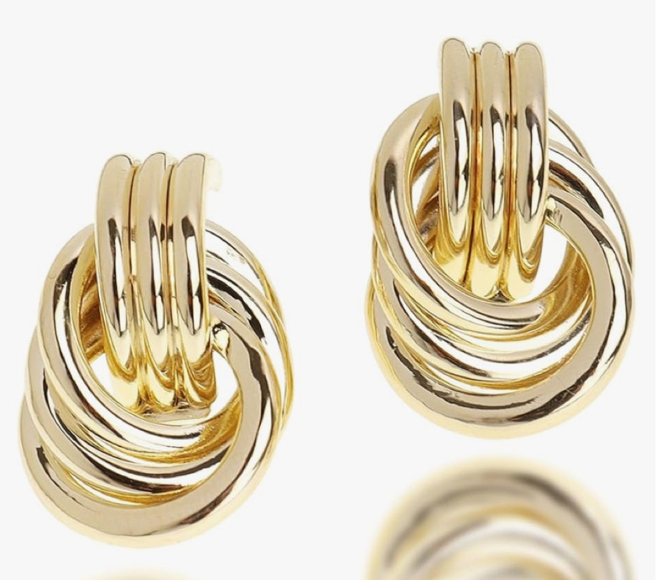 These gold woven earrings are so trendy right now in the best way! Dress them up or down and they’re only $10!!!