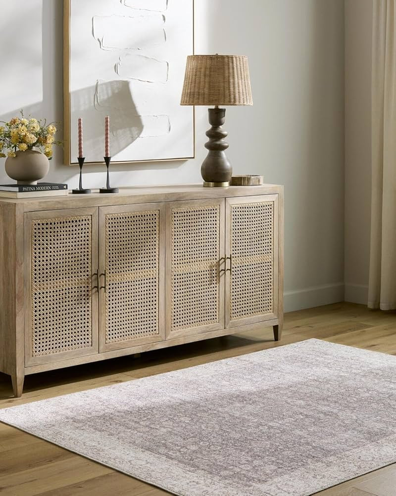 Livabliss x Our PNW Home Spokane Vintage Border Area Rug, 5'2" x 7', Brown/Cream | Amazon (US)