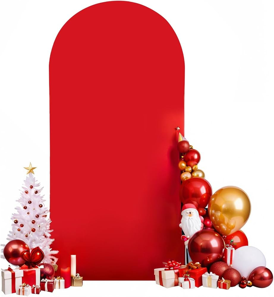 HEMMOTOP Red Arch Cover 7.2 ft, Spandex Wedding Balloon Stretchy Arch Backdrop for Photo, Circle ... | Amazon (US)