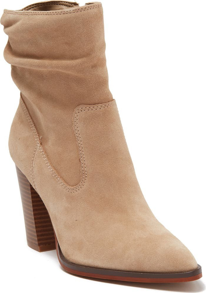 Crethana Ruched Leather Block Heel Boot | Nordstrom Rack