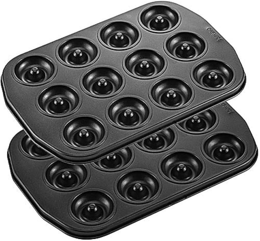 CHEFMADE Mini Donut Baking Pans, Non-Stick 12-Cavity Donut Pan, Carbon Steel Cake Baking Pan - BP... | Amazon (US)