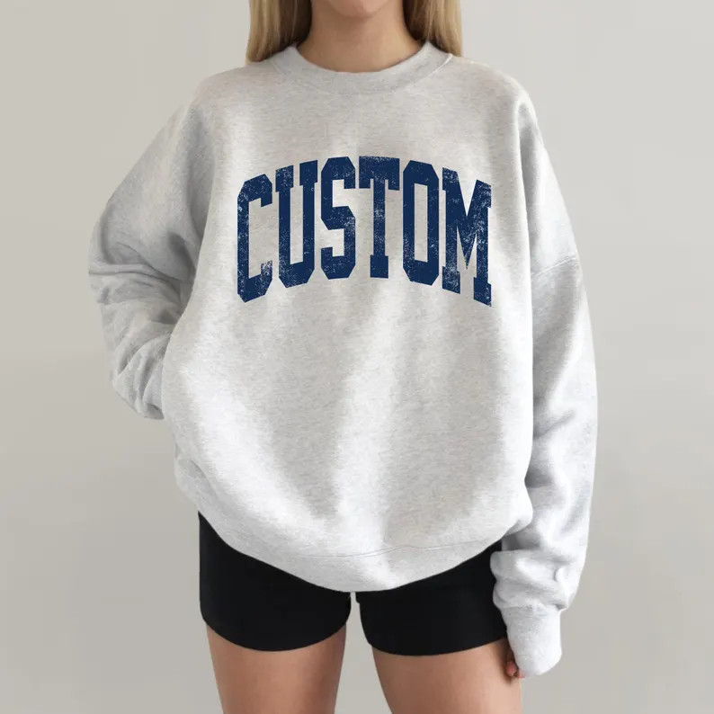 Custom Text Sweatshirt, Personalized Text Shirt, Custom Logo Shirt, Your Photo Shirt, Custom Matc... | Etsy (US)