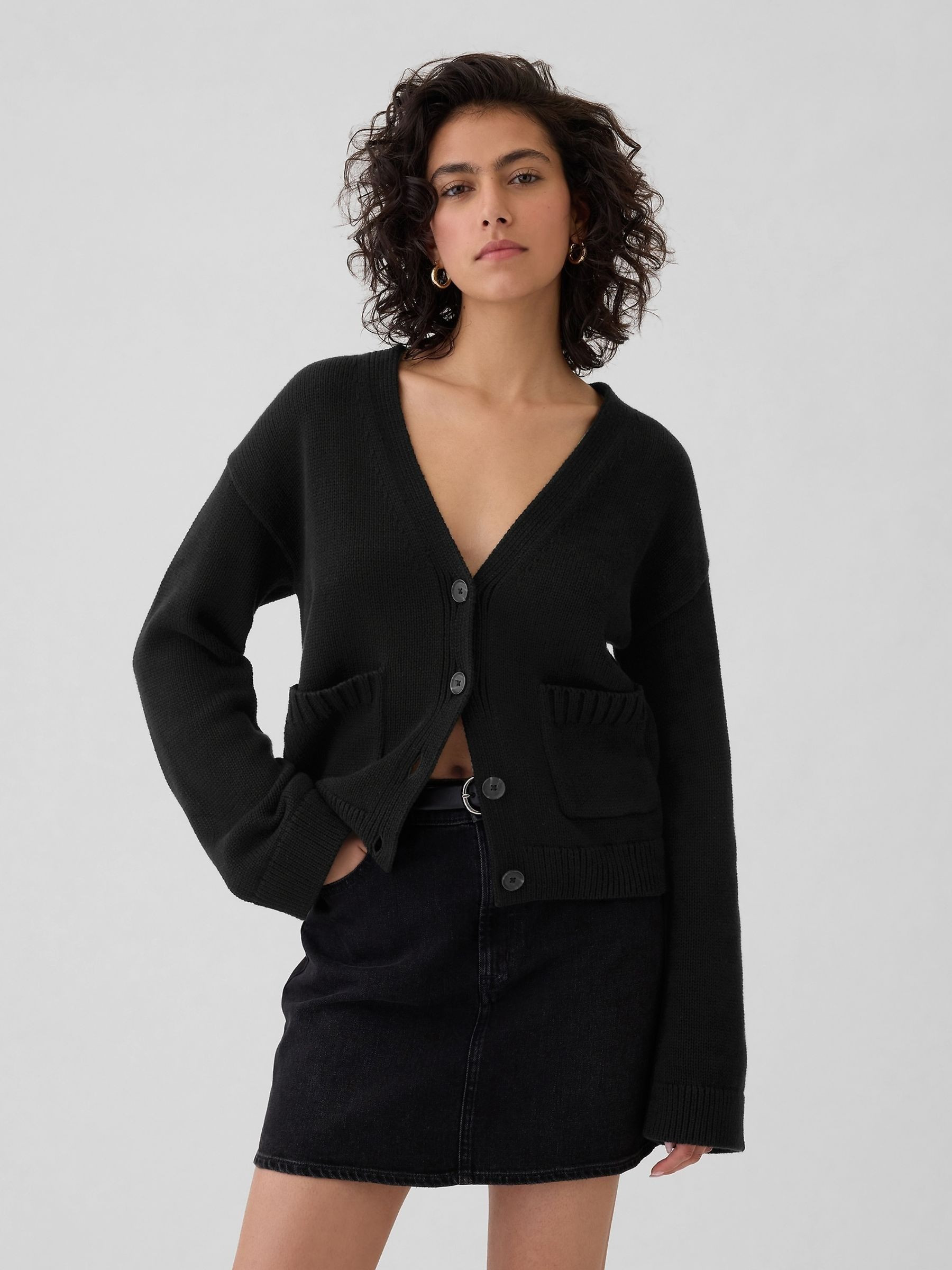 Black V-Neck Pocket Cardigan | Gap | GAP UK