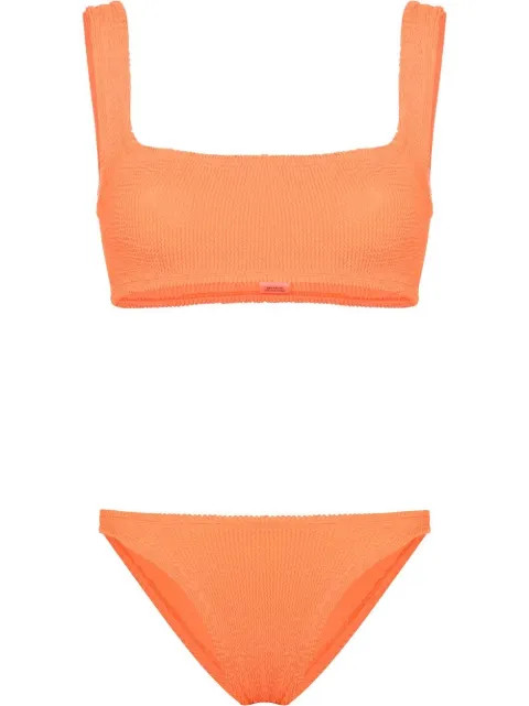 Xandra crinkled-effect cropped bikini | Farfetch Global
