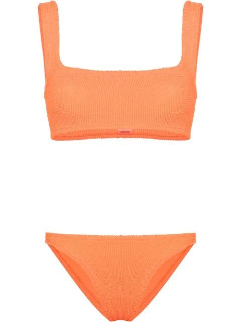 Xandra crinkled-effect cropped bikini | Farfetch Global