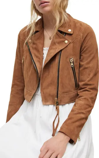 Rift Suede Crop Biker Jacket | Nordstrom