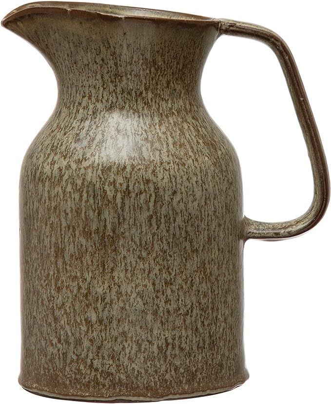 Creative Co-Op 36 oz. Stoneware, Reactive Glaze, Brown (Each One Will Vary) Pitcher, 8.75" | Amazon (US)