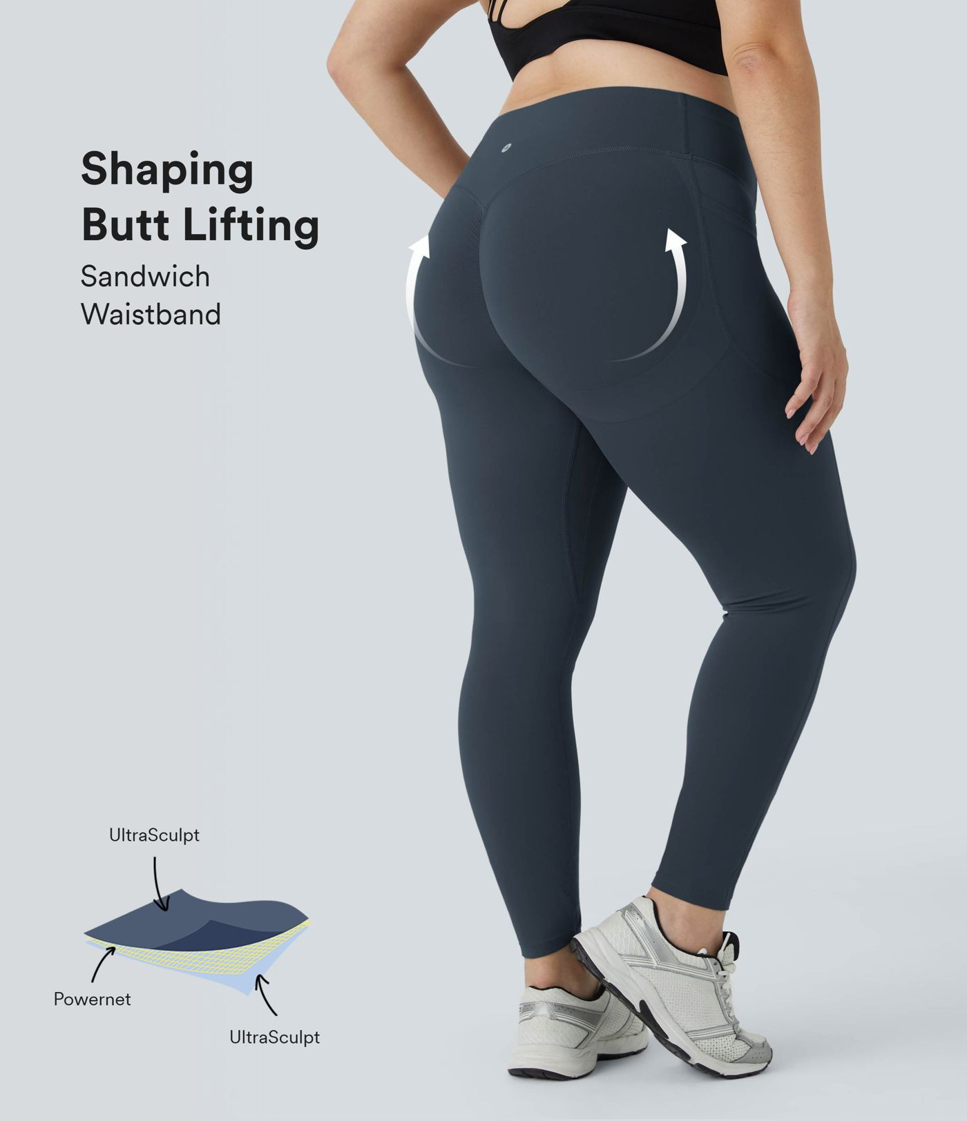 Women’s Halara UltraSculpt™ High Waisted Scrunch Butt Lifting Tummy Control Pocket Shaping Tr... | HALARA