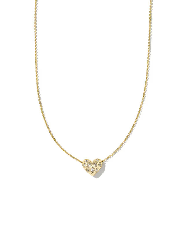 Holland Gold Heart Short Pendant Necklace in White Crystal | Kendra Scott | Kendra Scott
