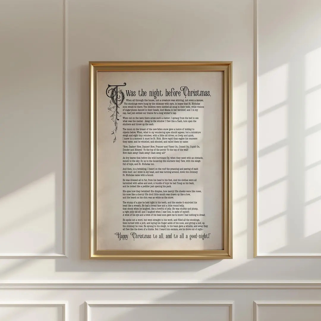 Twas the Night Before Christmas Vintage Print (Digital Download) | Etsy (US)