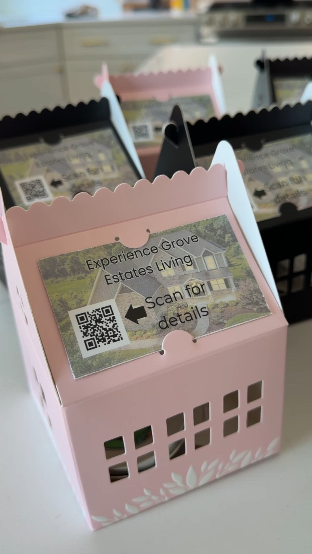 Cottage boxes make the cutest favors! Open House Ready
