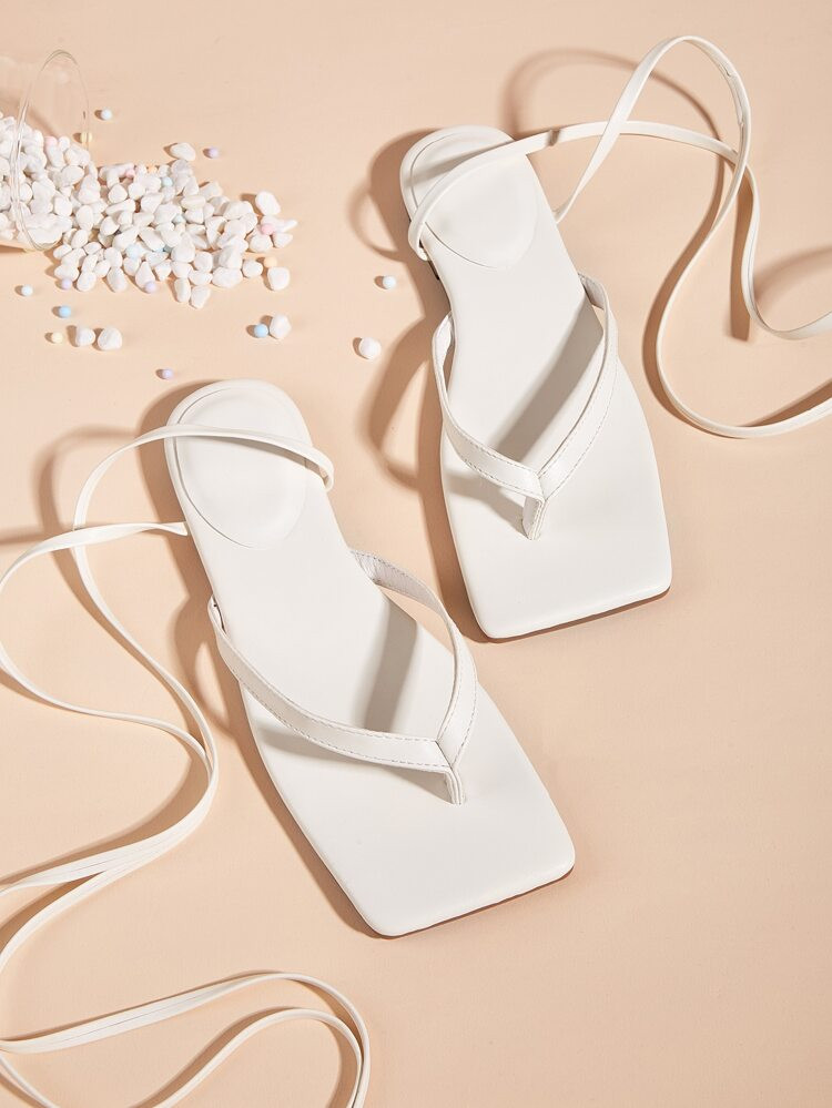 Toe Post Tie Leg Sandals | SHEIN