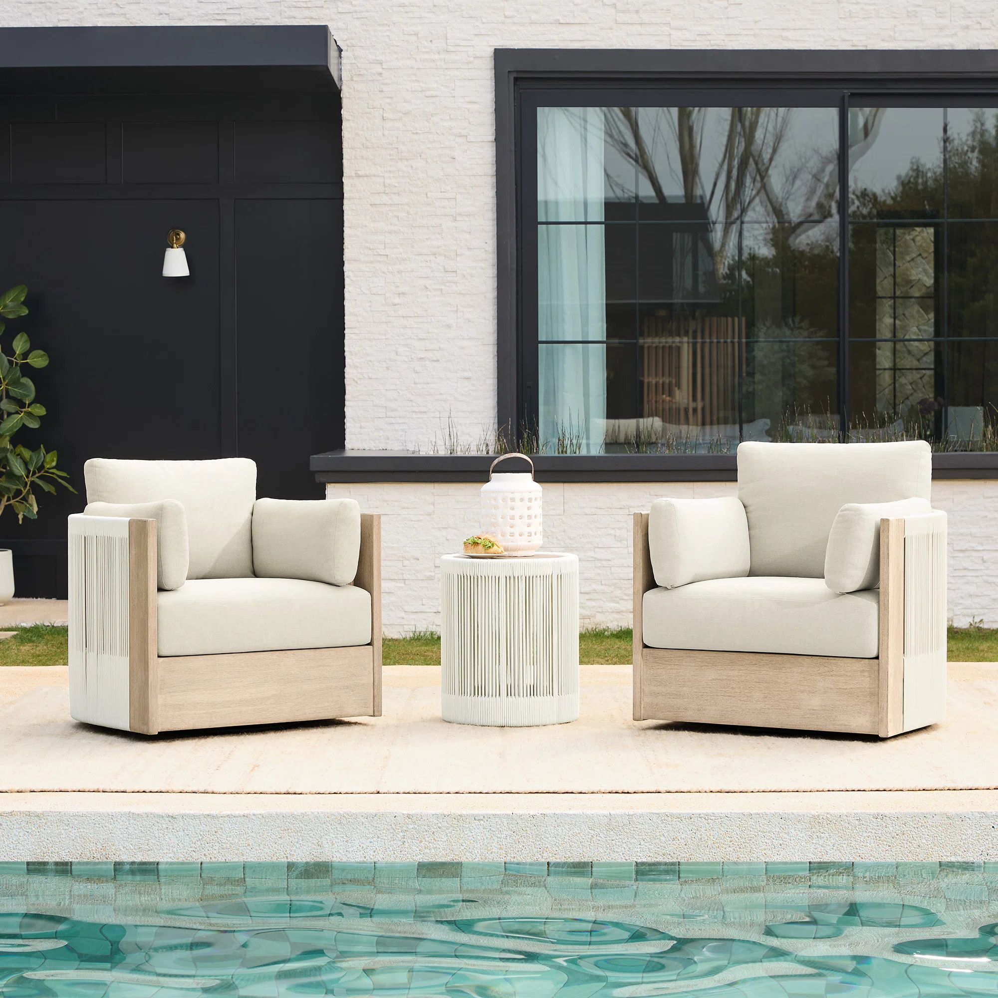 2-Person Swivel Seating Group With Cushions | Wayfair North America