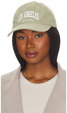 ANINE BING Jeremy Baseball Cap Los Angeles in Green Khaki from Revolve.com | Revolve Clothing (Global)