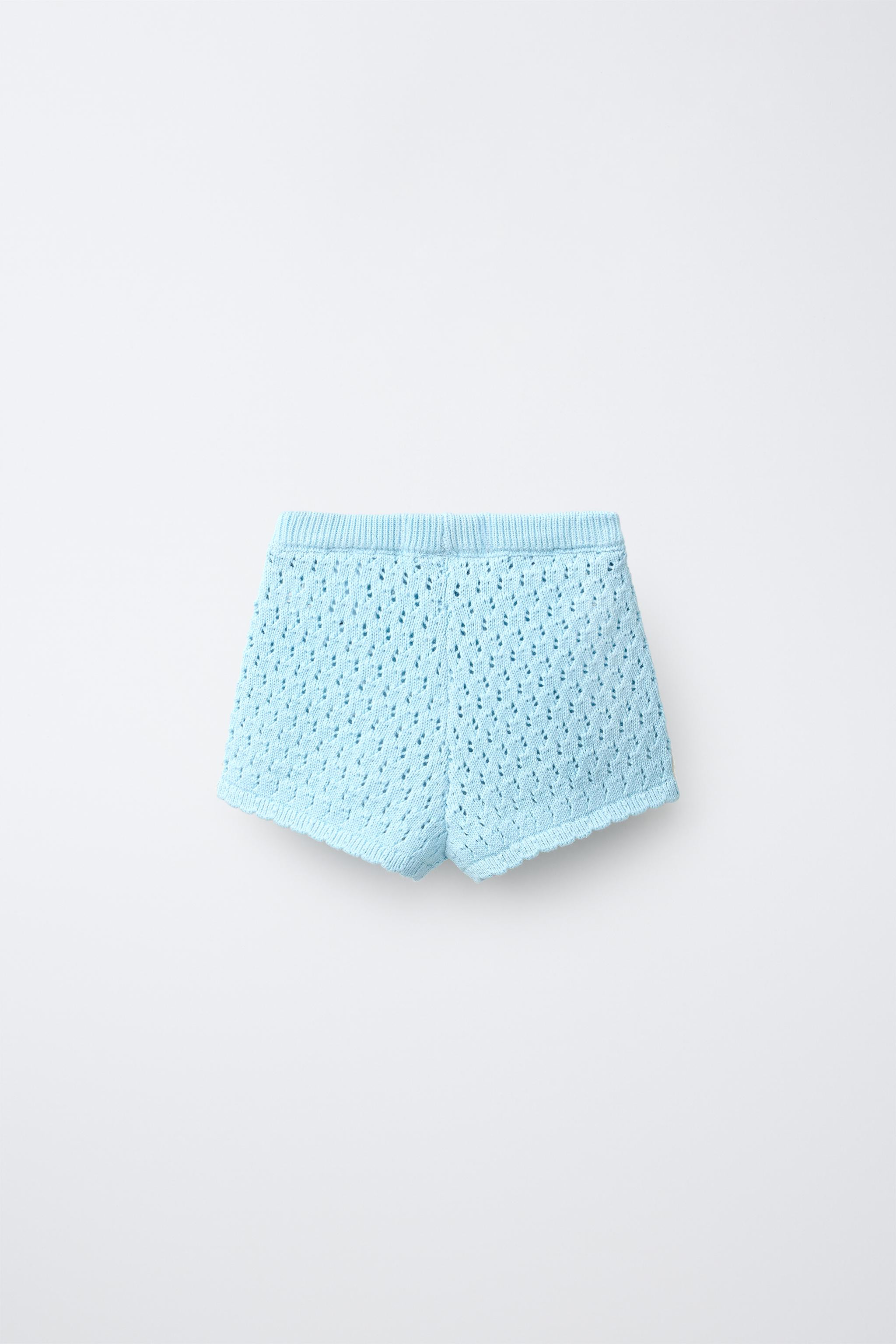 EMBROIDERED FLORAL KNIT SHORTS | Zara US
