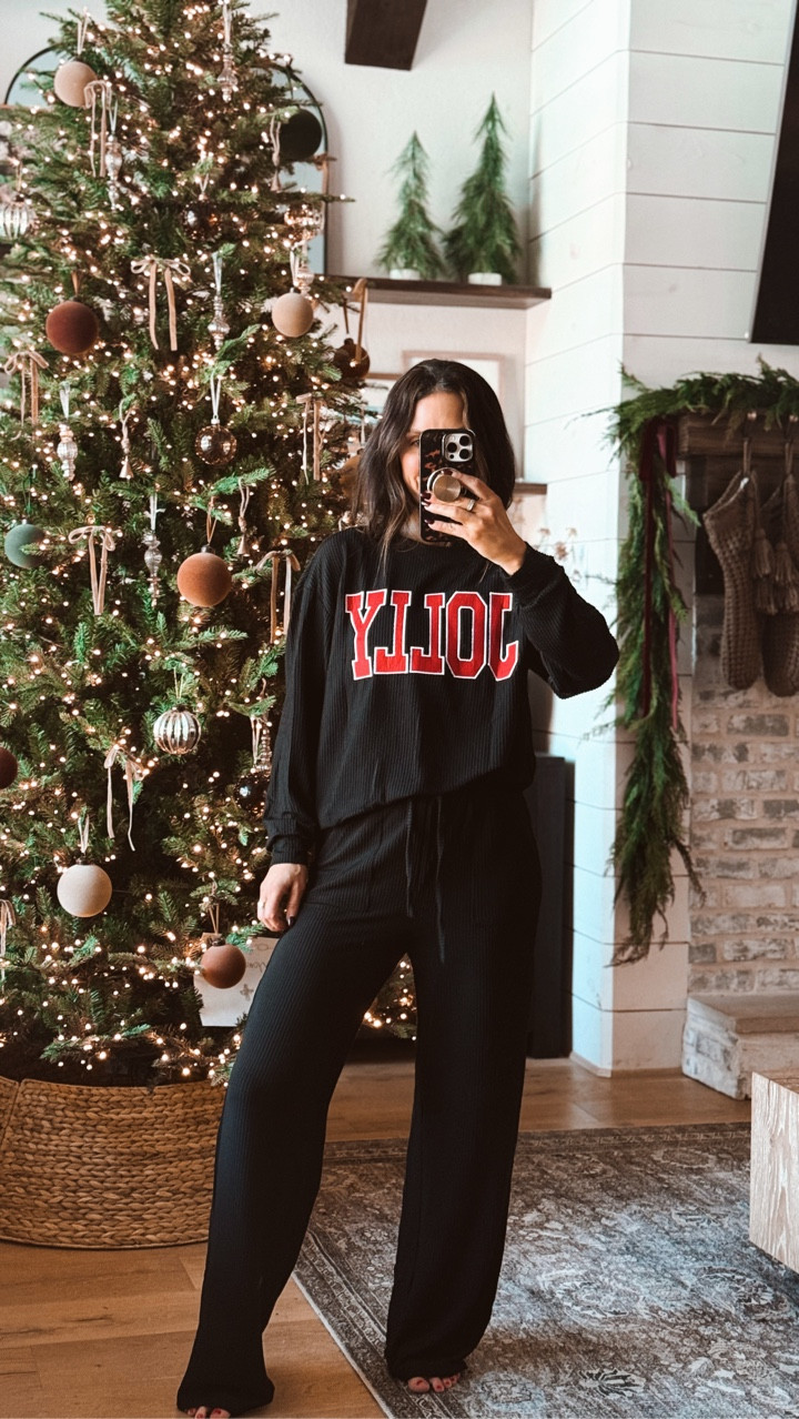 Pants? A perfect 10. The top? She’s trying her best. 
But considering I’ll wear the top for a month out of the year and the pants every single week, she’s staying. #amazonfashion

These are selling FAST! There’s some sizes in the red, black and green in stock. Just saw they added a pink color that will arrive before Christmas. 

I’m wearing a small in the black and medium in the red and they fit veryyy similar. 

Christmas lounge set. Christmas pajamas. #christmasinspo 

#LTKmomlife #LTKSeasonal #LTKHoliday