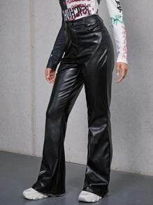 SHEIN BAE PU Leather Flare Leg Pants
   SKU: sw2109032062088382      
          (370 Reviews)
   ... | SHEIN