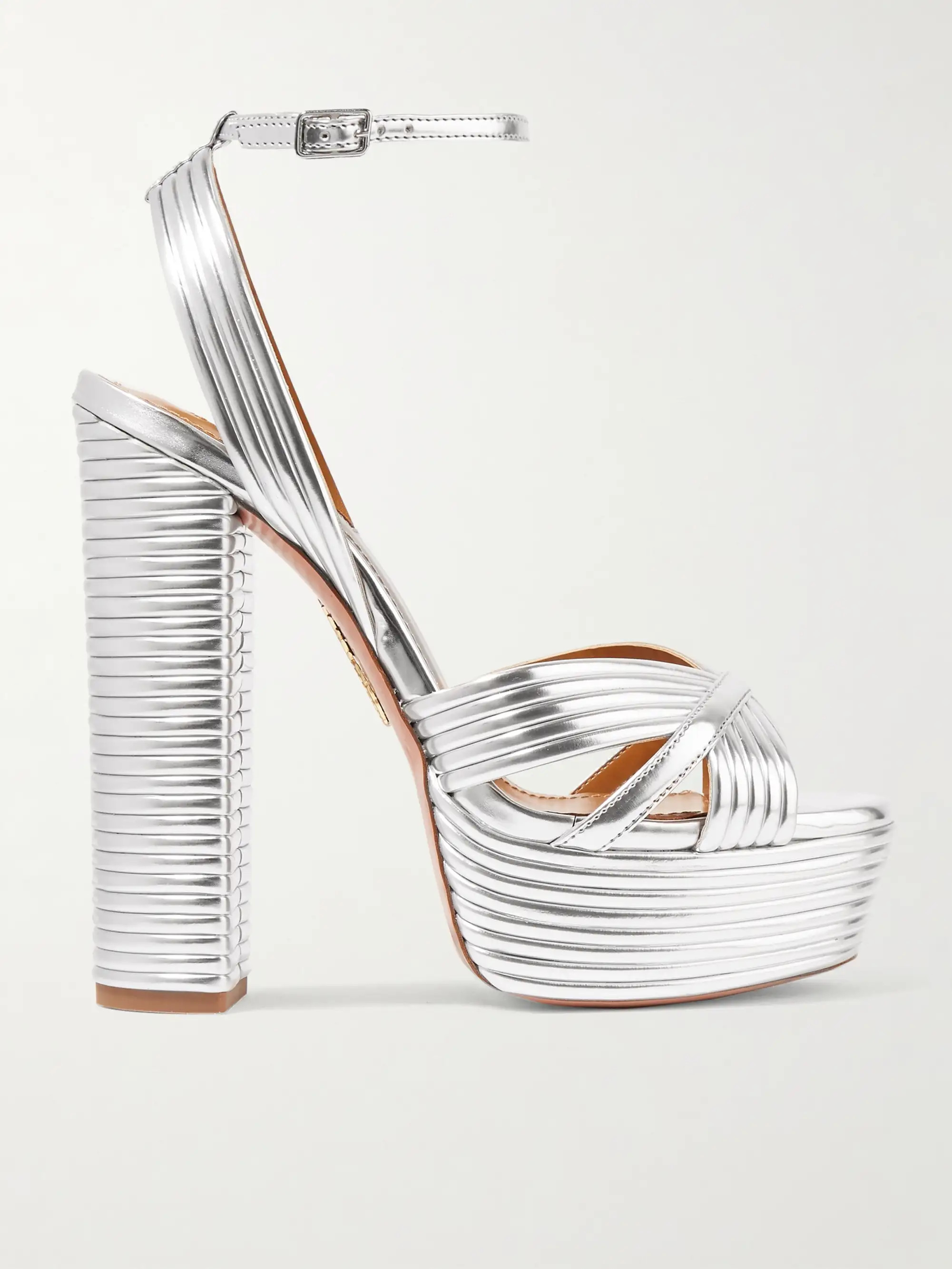 Sundance 140 metallic leather platform sandals | NET-A-PORTER (US)