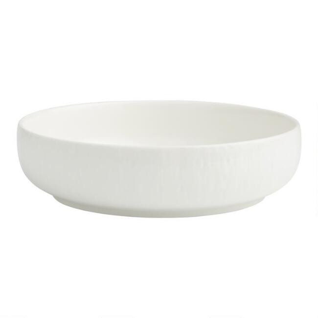 White Textured Stella Low Bowl | World Market