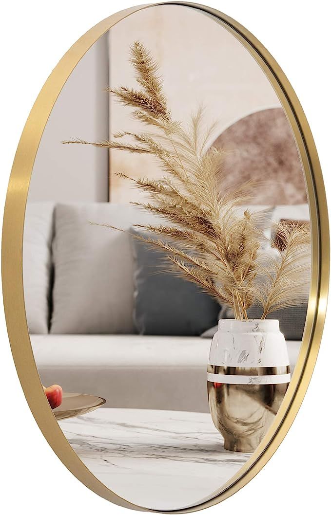 ANDY STAR Oval Gold Mirror, 22x30'' Brushed Gold Oval Mirror for Bathroom, Oval Wall Mirror for B... | Amazon (US)