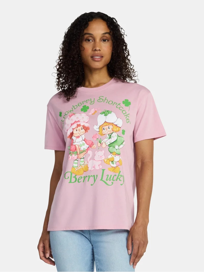 Strawberry Shortcake Women's Berry Lucky Graphic Tee with Short Sleeves, Sizes XXS-XXL | Walmart (US)