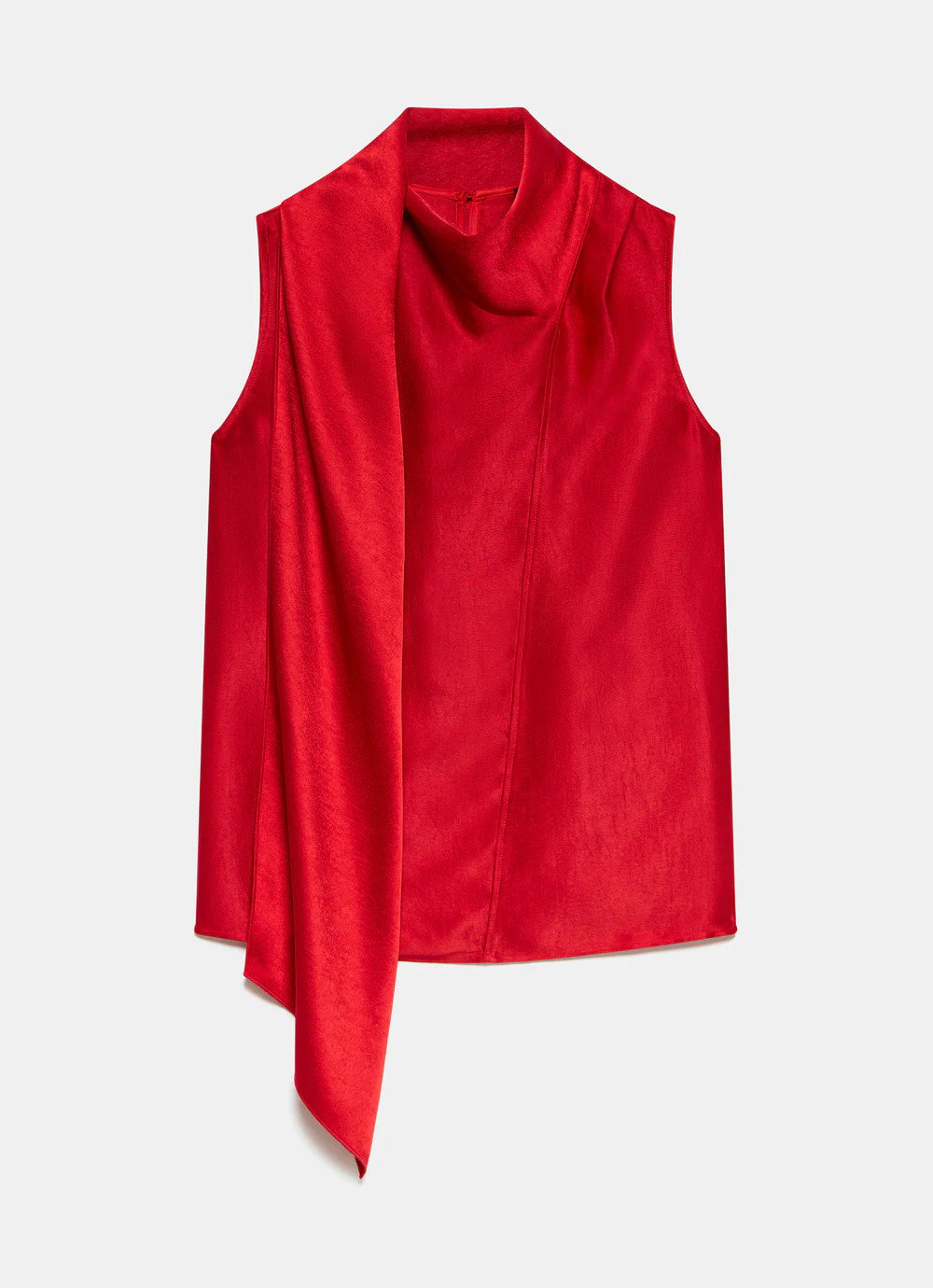 Red Satin Scarf Detail Top | Mint Velvet
