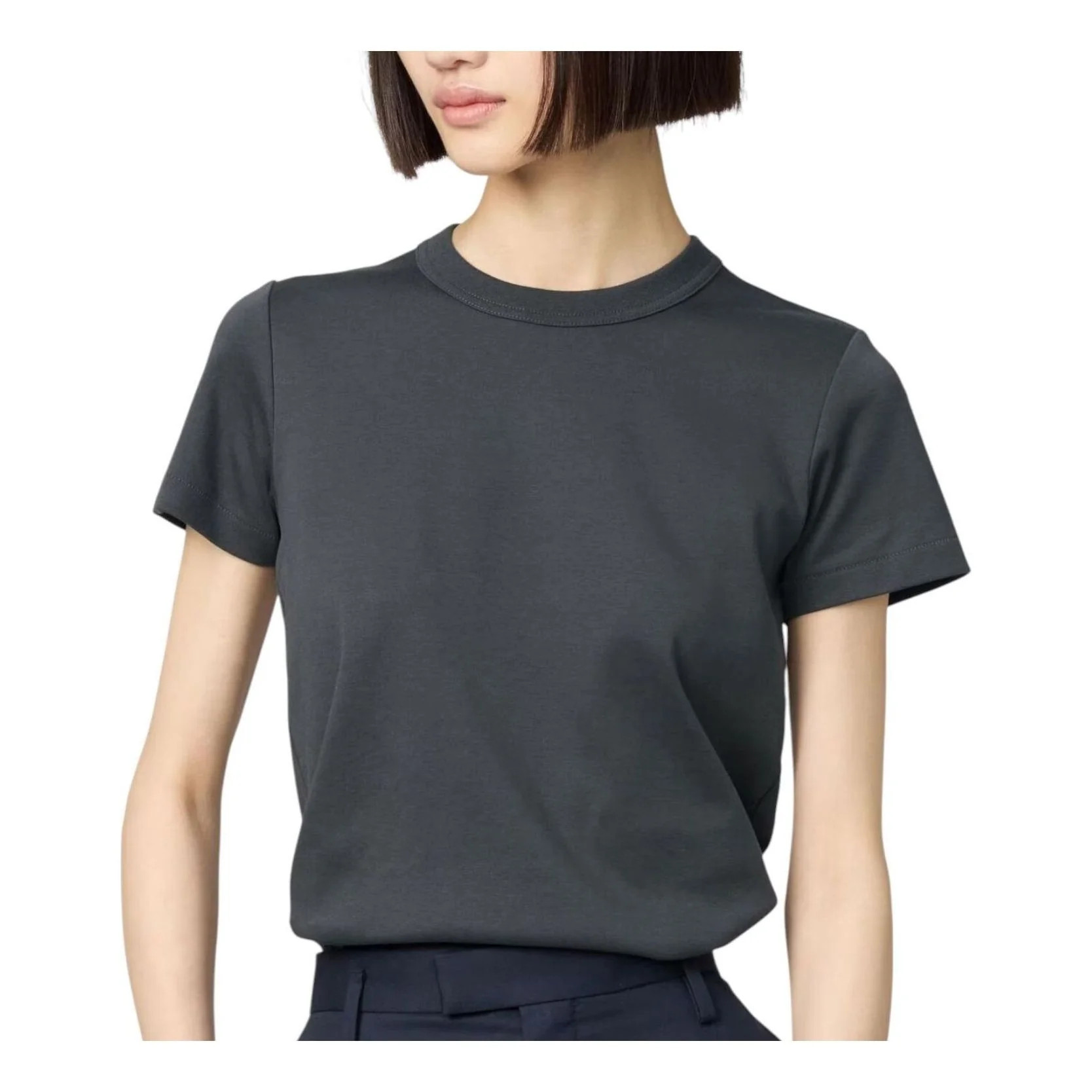 (WMNS) UNIQLO Crew Neck T-Shirt 'Dark Grey' 483456-08 | KICKS CREW