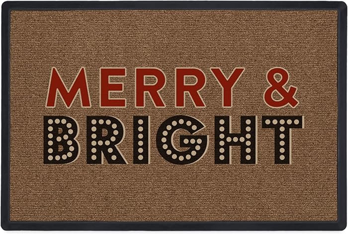 RUGGABLE Washable Front Doormat – Merry & Bright 2x3 Indoor/Outdoor Doormat – Fade–Resistan... | Amazon (US)