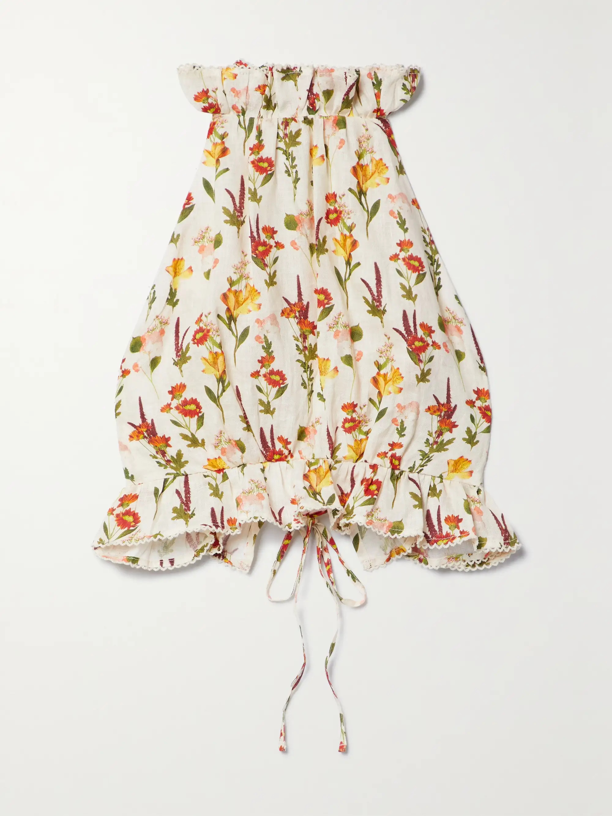 Nardo Clementina cropped floral-print linen-gauze halterneck top | NET-A-PORTER (US)