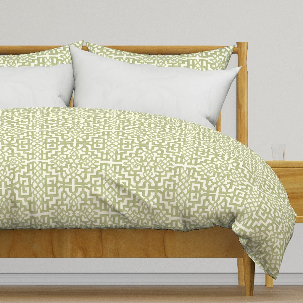 Fretwork Garden Favorite Green Duvet Cover | Spoonflower | Spoonflower