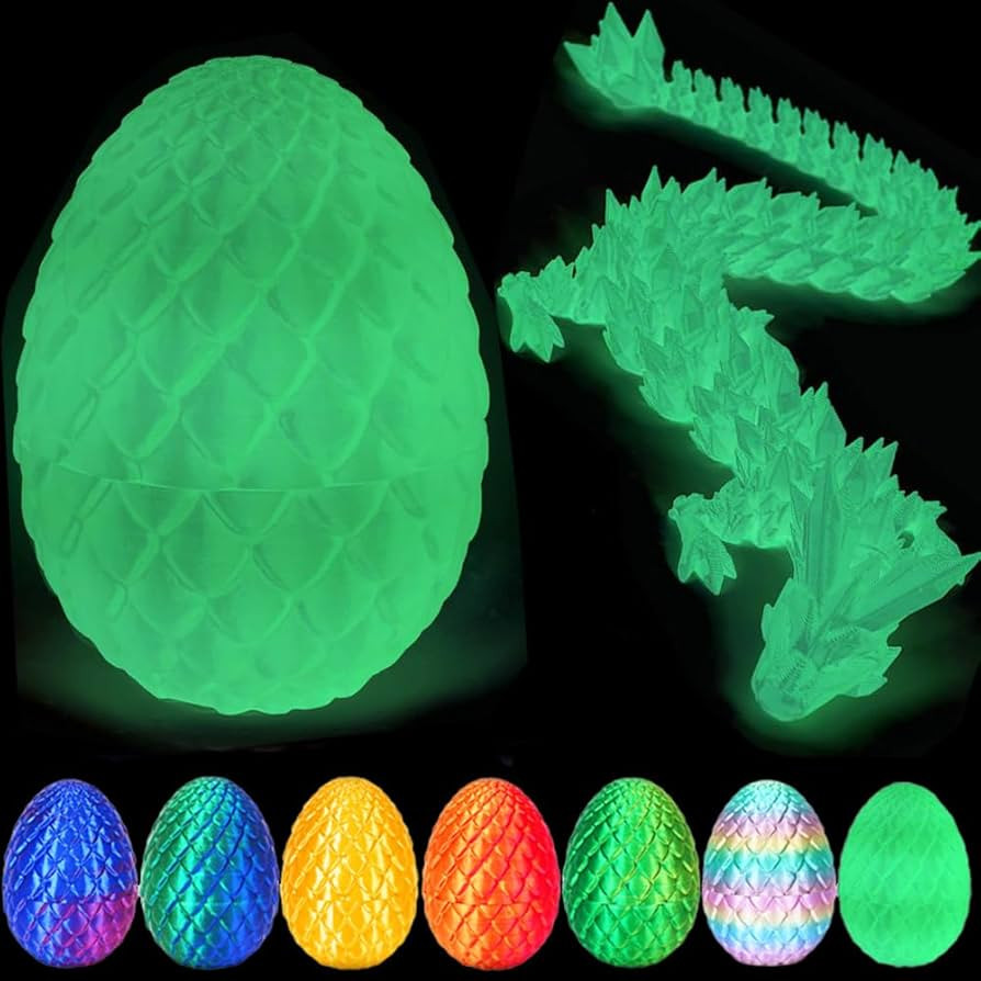 3D Printed Dragon Egg, Mystery Crystal Dragon Egg Fidget Toys Surprise, Easter Eggs Articulated C... | Amazon (US)