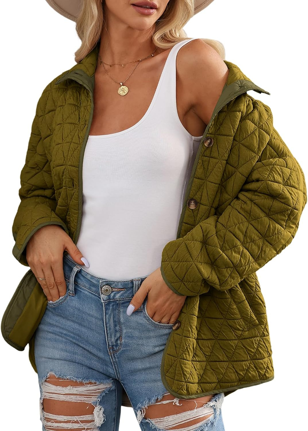 EVALESS Lightweight Diamond Quilted Jackets for Women 2026 Fall Warm Winter | Amazon (US)