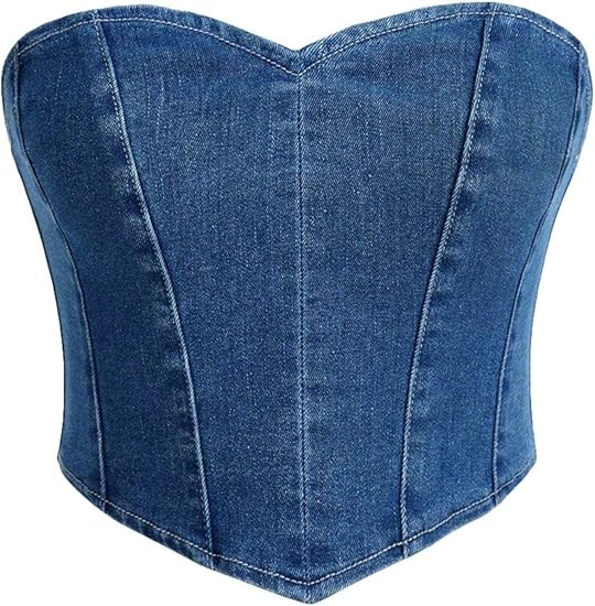 Milumia Women's Hanky Hem Denim Tube Top Zipper Back Strapless Corset Crop Tops | Amazon (US)