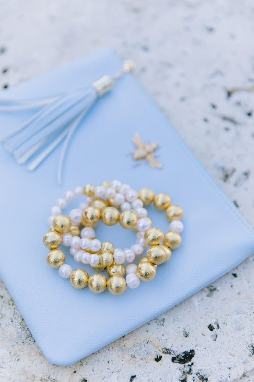 Georgia Beaded Bracelet - Freshwater Pearl and 10mm | Lisi Lerch Inc