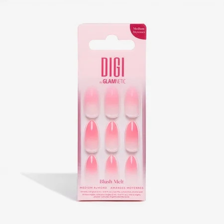 DIGI by Glamnetic Medium Almond Artificial Press-on Nails Blush Melt 24 Pieces | Walmart (US)