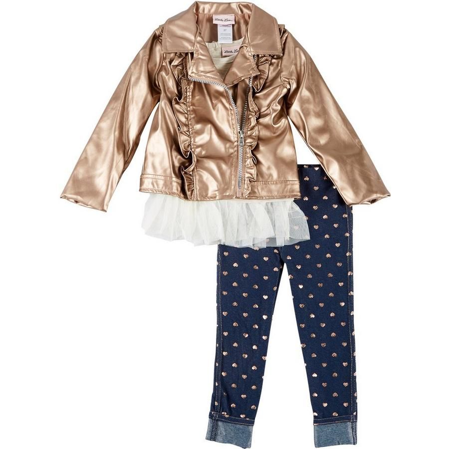 Toddler Girls 3-pc. Bronze Jacket Set | Bealls