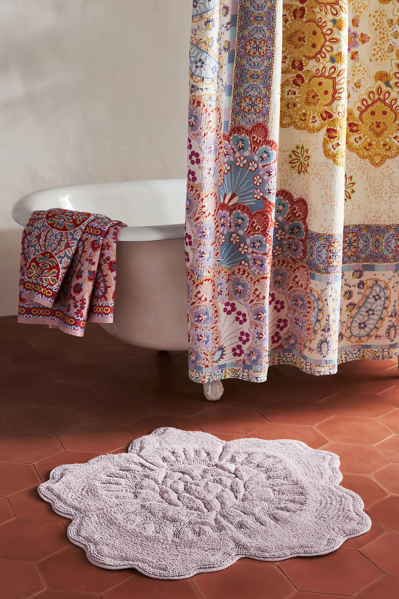 Castile Rose Bath Mat | Anthropologie (US)