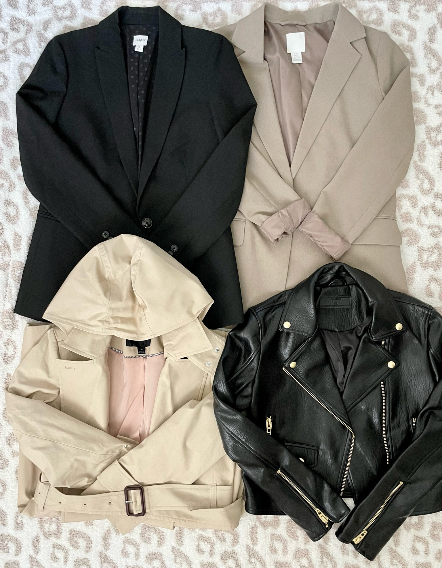 Trench coat, leather jacket, blazer, black blazer, nude blazer 

#LTKSeasonal #LTKunder100 #LTKstyletip