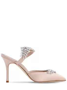 Manolo Blahnik - 90mm lurum satin mules - Blush | Luisaviaroma | Luisaviaroma