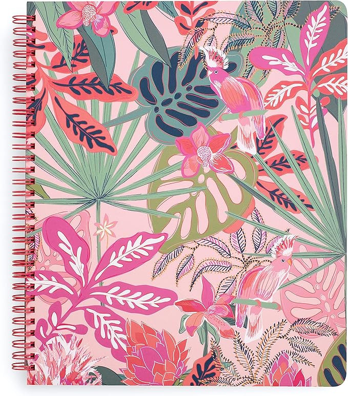 Vera Bradley Large Spiral Notebook, College Ruled Paper, 11" x 9.5" with Pocket and 160 Lined Pag... | Amazon (US)