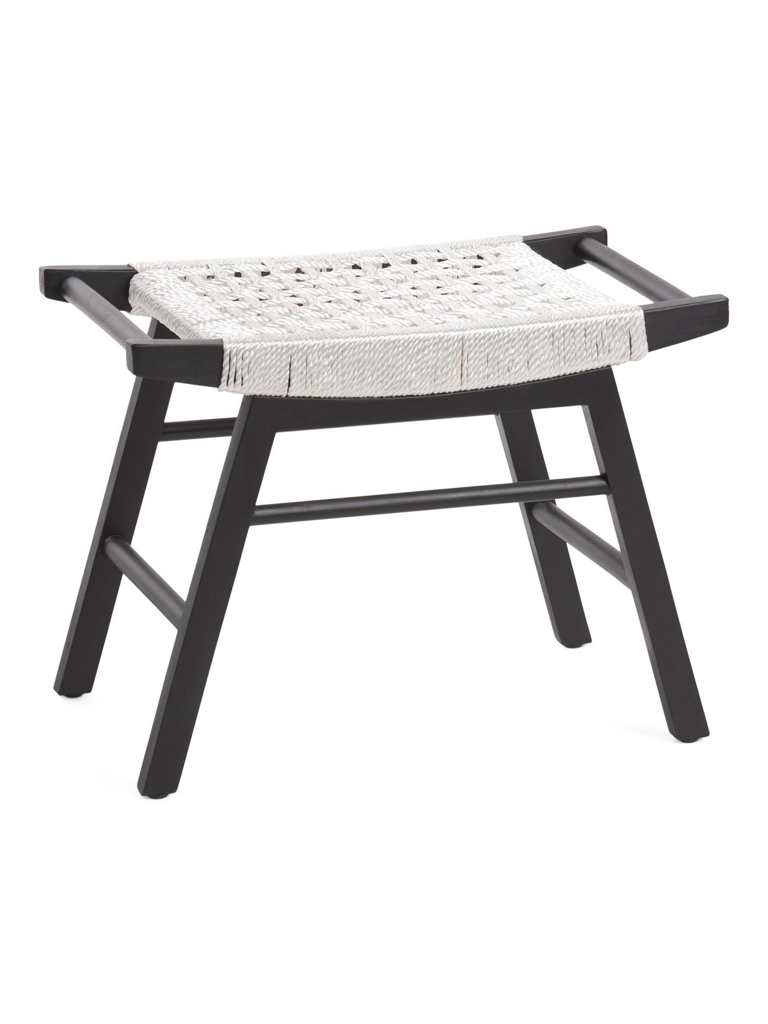 24in Wooden Stool With Woven Rope Seat | TJ Maxx