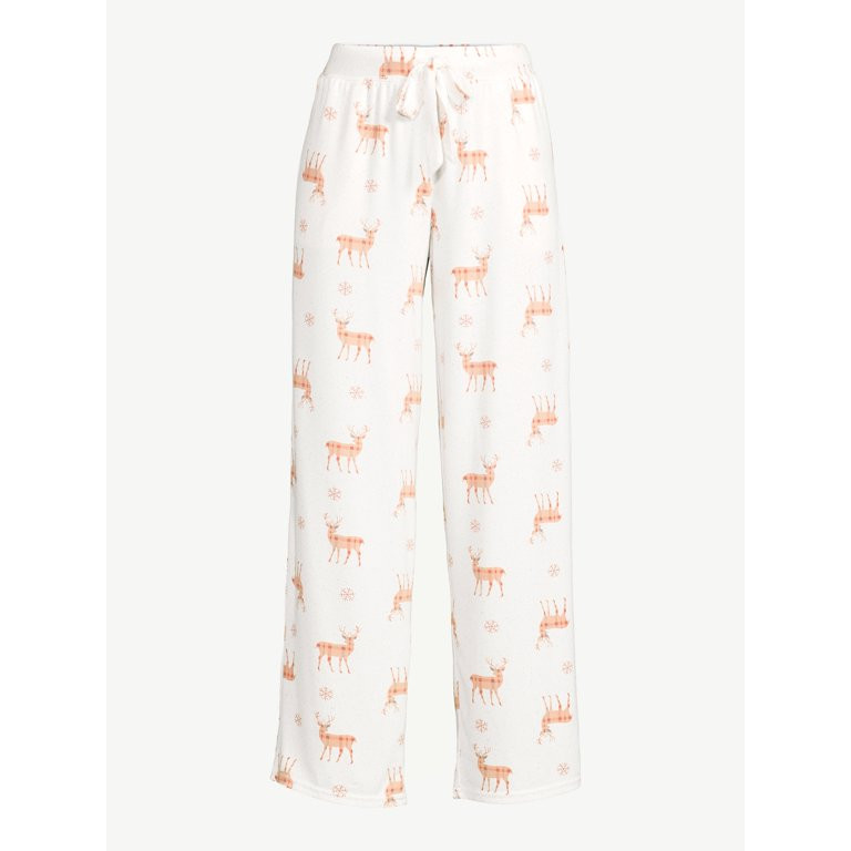 Joyspun Women's Hacci Knit Wide Leg Pajama Sleep Pant, Sizes up to 3X | Walmart (US)