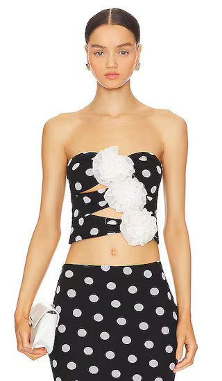 Brandi Top in Black & White Dot | Revolve Clothing (Global)