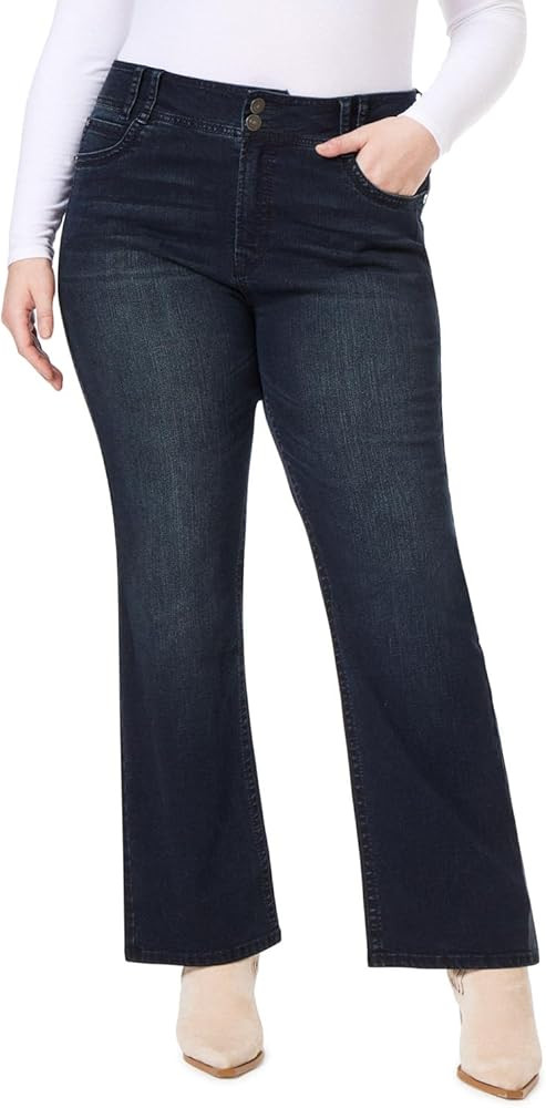WallFlower Luscious Curvy Bootcut Jeans for Women Mid-Rise Insta Stretch Denim in Petite, Midsize... | Amazon (US)