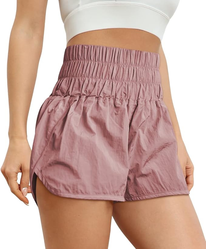 Trendy Queen Womens High Waisted Athletic Shorts Elastic Casual Summer Running Shorts Quick Dry G... | Amazon (US)